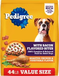 Pedigree Roasted Chicken & Vegetable Flavor with Bacon Flavored Bites Adult Powdered Dog Food