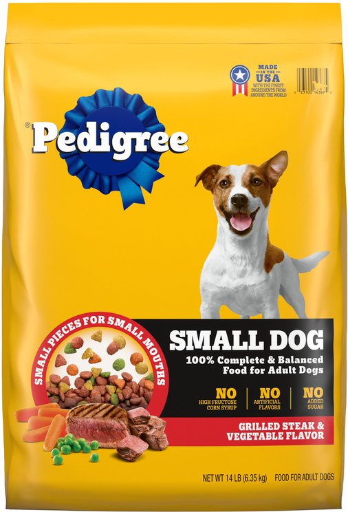 Pedigree Small Dog Complete Nutrition Grilled Steak & Vegetable Flavor Dog Kibble Small Breed Adult Powdered Dog Food