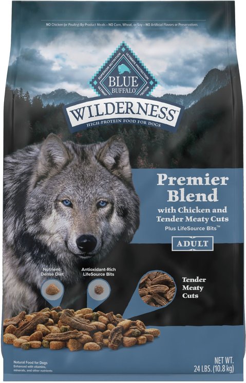 Blue Buffalo Blue Wilderness Premier Blend with Meaty Cuts Chicken Adult Powdered Dog Food